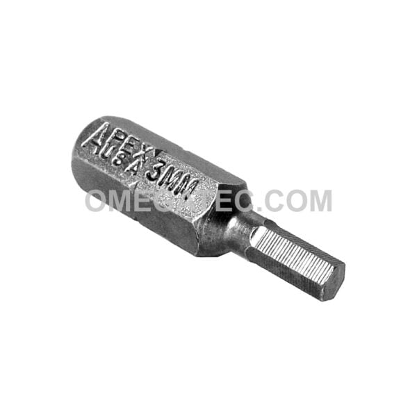 185-3MM Apex Punta con Cabeza de Dado (Hex-Allen) 1/4'', Métrico