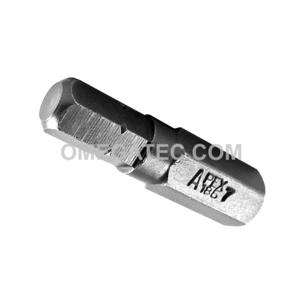 185-7X Apex Punta con Cabeza de Dado (Hex-Allen) 1/4''