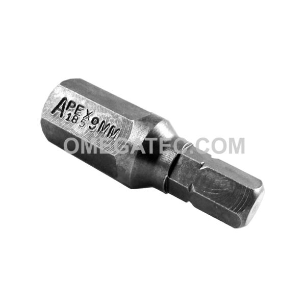185-9MM Apex Punta con Cabeza de Dado (Hex-Allen) 1/4'', Métrico