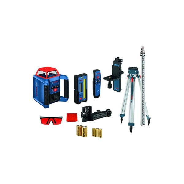 Bosch GRL2000-40HVK Kit de Láser Rotativo Autonivelante Horizontal/Vertical Exterior de Rango de 2000 Pies