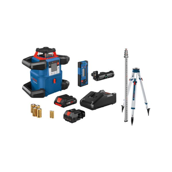 Bosch GRL4000-80CHK Kit de Láser Rotativo Horizontal Conectado Revolve4000 Autonivelante de 18V con uCAL