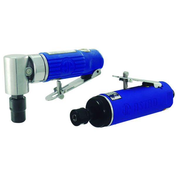 Astro Pneumatic 1222 Cuerpo de Compuesto 1/4'' Amoladora de Matriz de ángulo de 90 Grados y Kit de Amoladora de Matriz Media de Cuerpo Compuesto Azul de 1/4''