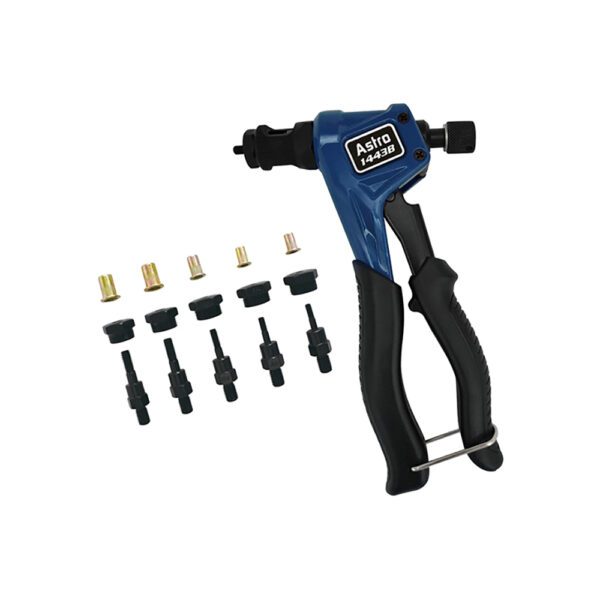 Astro Pneumatic 1443B Kit Profesional de Remachadora Manual para Tuercas Remachables SAE y Métrico con Tuercas Remachables