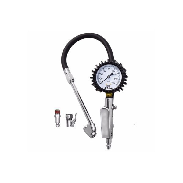 Astro Pneumatic 3083 Inflador de Neumáticos con Dial de 2.5'' con Bloqueo y Acoplamientos Dobles