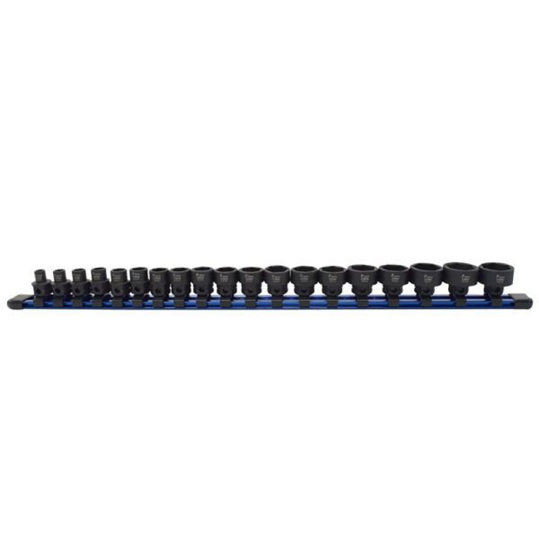 Astro Pneumatic 78319 Juego de 19 Dados de Impacto Nano de 3/8'' de Accionamiento, Punto de 6, Métricos, Superficiales