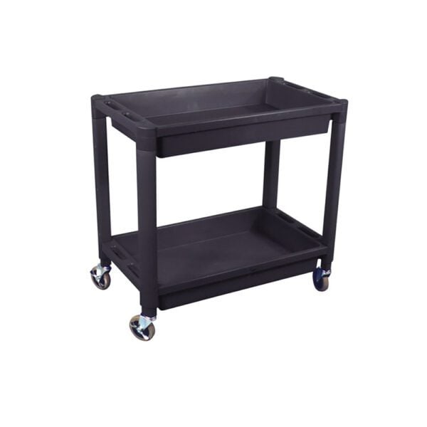 Astro Pneumatic 8330 Carro de Utilidad de Plástico Resistente de 2 Estantes - Color Negro