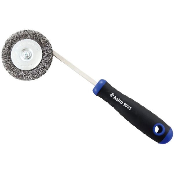 Astro Pneumatic 9025 Cepillo de Mano con Rueda de Alambre de 3'' con Cabeza Intercambiable