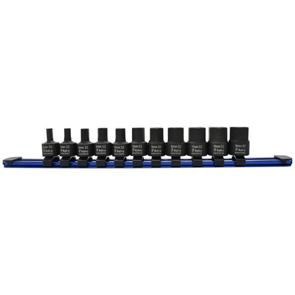 Astro Pneumatic 94411M Juego de 11 Dados de Impacto Nano Hexagonales M?tricos de 3/8'' de Accionamiento