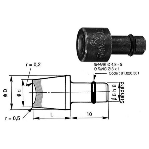 60723455 Cleco RB402 Set de Remache Tipo Cabeza Universal Reducida Especial