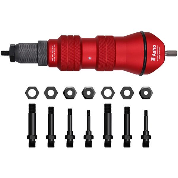 Astro Pneumatic ADN38 Kit Adaptador de Taladro para Tuercas Remachables XL de 3/8'' de Capacidad