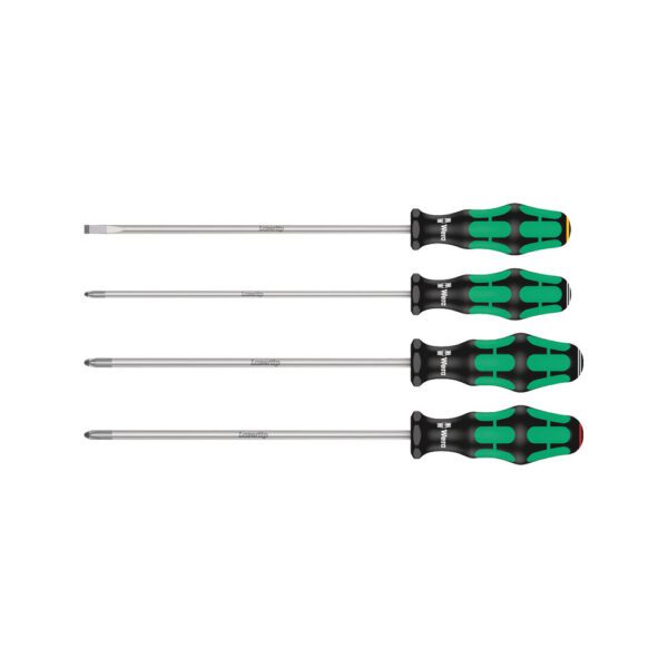 05347736002 Wera Juego de 4 Piezas 335/350/355 Kraftform Plus Lasertip Destornillador con Hoja Larga de 200mm