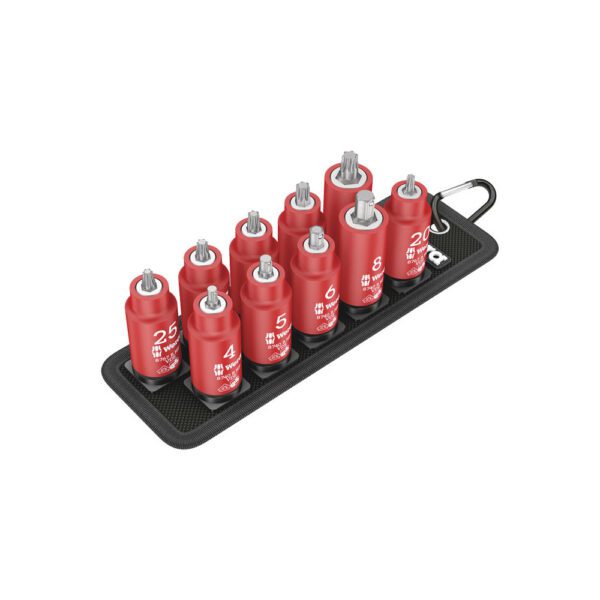 05004930001 Wera Juego de 11 Piezas de Dados Bit Zyklop en Cinturón B VDE 1, 3/8''