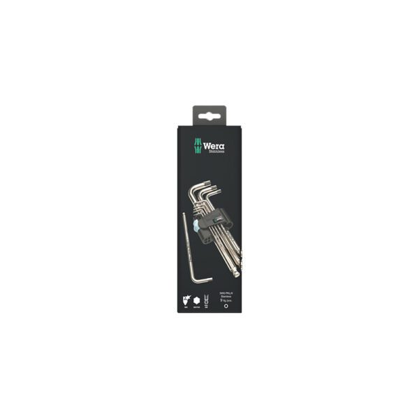 05073544001 Wera Juego de 9 Llaves Hexagonales Métricas de Acero Inoxidable 3950/9 Hex-Plus 1 SB