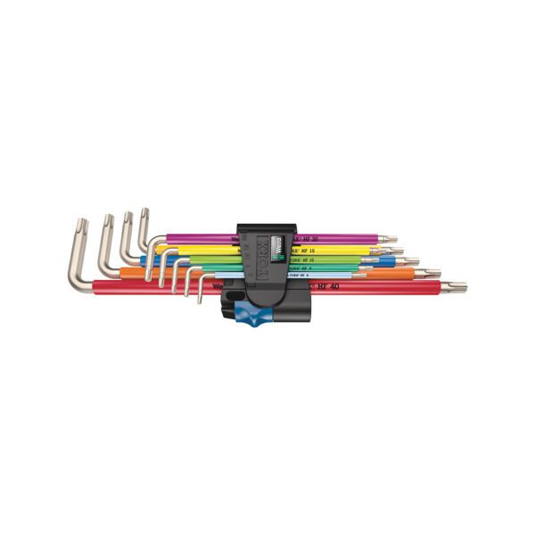 05022689001 Wera Juego de 9 Pc. 3967/9 TX SXL Multicolor HF de Acero Inoxidable Llaves Hexagonales Largas con Función de Sujeción