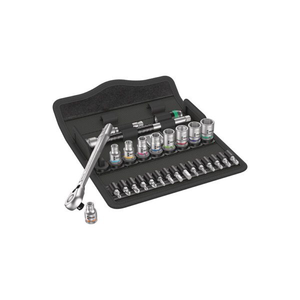 05004021001 Wera 28 Pc. Juego 8100 SA 11 Carraca Zyklop Imperial de Metal de 1/4'' con Palanca de Cambio