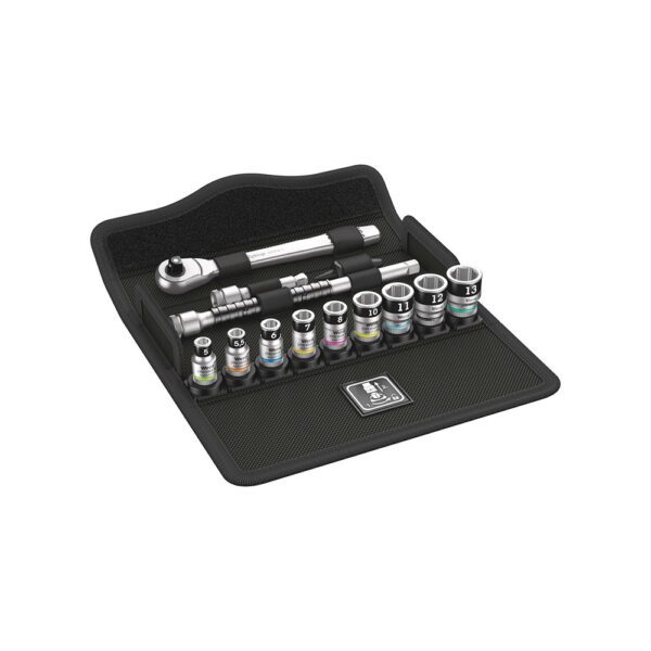 05003756001 Wera 13 Pc. Juego 8100 SA 12 HF Carraca Zyklop Métrica de Metal de 1/4'' con Palanca de Cambio