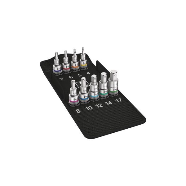 05004201001 Wera 9 Pc. 8740 C HF 1 Juego de Dados Bit Zyklop 1/2'' con Función de Sujeción