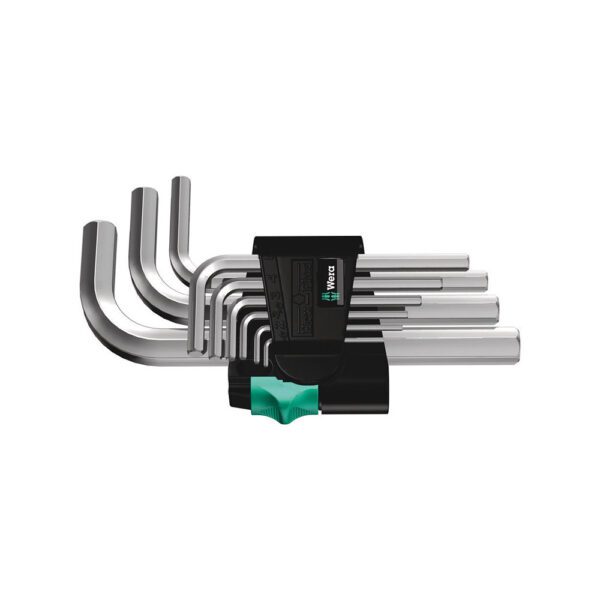 5021406001 Wera Juego de 9 Llaves Hexagonales Métricas Cromadas 950/9 Hex-Plus 5