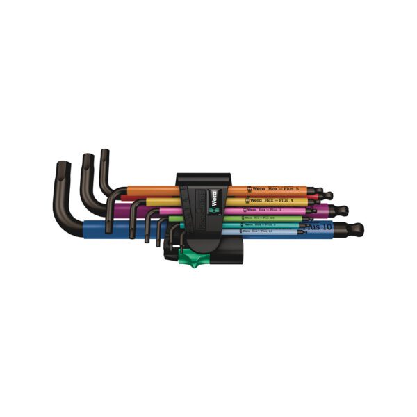 05022089001 Wera Juego de 9 Llaves Hexagonales Métricas Multicolor 950/9 Hex-Plus 1 BlackLaser