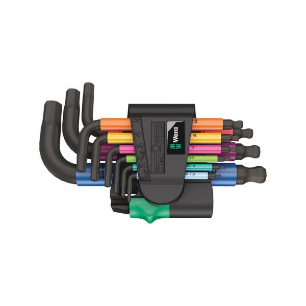 05133164001 Wera Juego de 9 Llaves Hexagonales Métricas Multicolor 950/9 Hex-Plus 2 BlackLaser