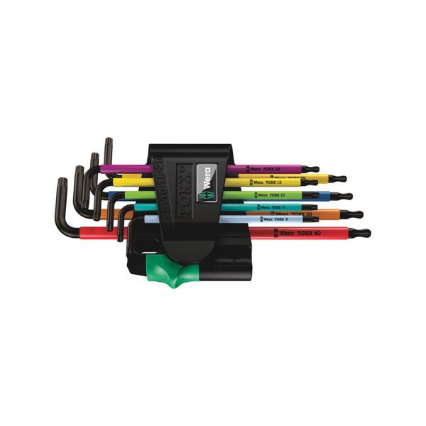05024335001 Wera Juego de 9 Pc. 967/9 TX BO Multicolor 1 BLackLaser Llaves Hexagonales para Tornillos TORX con Protección
