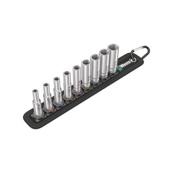 05004525001 Wera 9 Pc. Juego de Dados Belt A Deep 1 para Zyklop de 1/4''