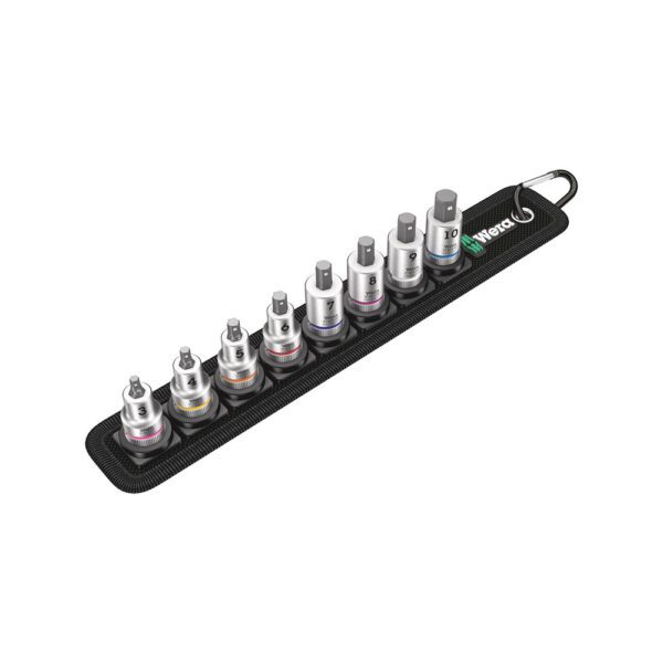 05003971001 Wera Juego de 8 Piezas Belt B 2 de Dados Zyklop In-Hex-Plus de 3/8'' con Función de Sujeción