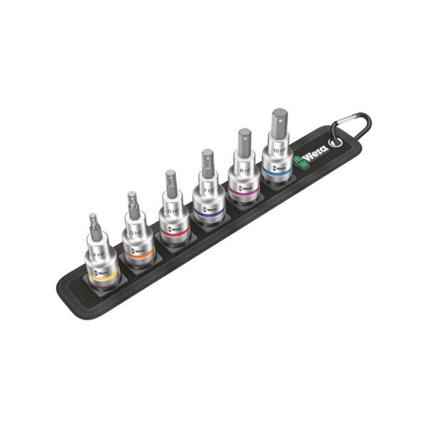 05003996001 Wera 6 Pc. Belt C 2 Juego de Dados Bit Zyklop In-Hex-Plus 1/2'' con Función de Sujeción