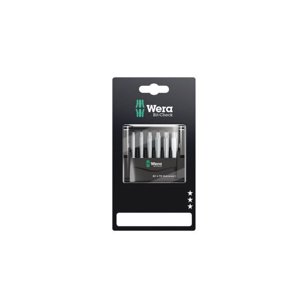 05073637001 Wera Juego de 6 piezas TORX Universal 1 SB Bit-Check