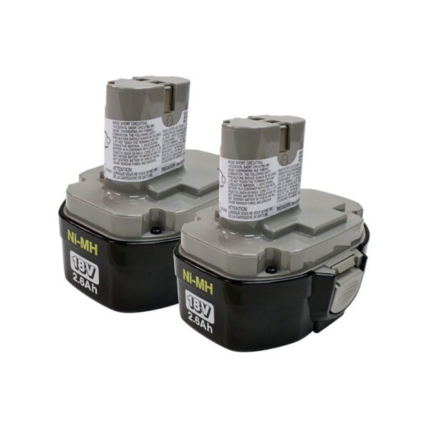 Makita 194158-6 Batería Ni-MH 18V 2.6Ah 1834, Estilo Pod, 2/PK