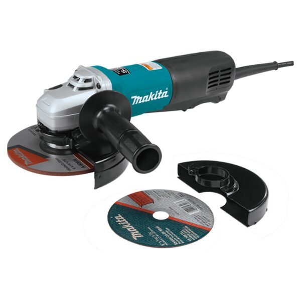Makita 9566PCX1 Amoladora Angular/Pulidora de Corte de Alta Potencia de 6'' con Cable, Interruptor de Paleta SJS