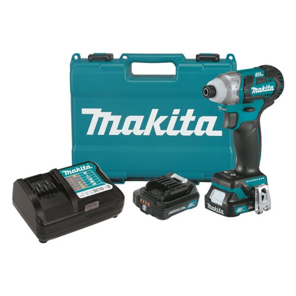 Makita DT04R1 Kit de Atornillador de Impacto Inalámbrico sin Escobillas con Batería de Litio-Ion CXT de 12V max (2.0Ah)