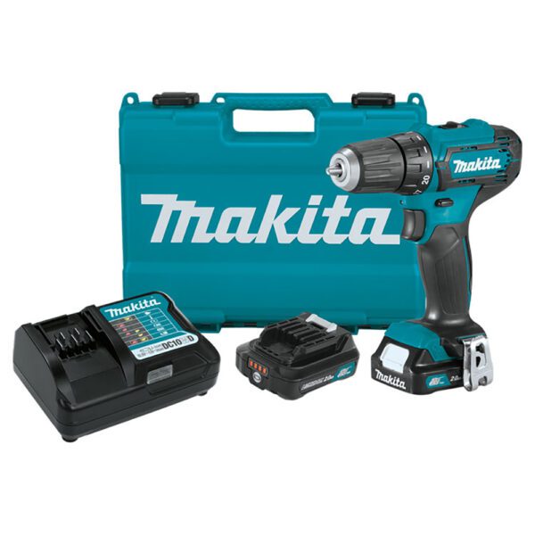 Makita FD09R1 Kit de Taladro-Atornillador Inalámbrico de 3/8'' con Batería de Litio-Ion CXT de 12V max (2.0Ah)