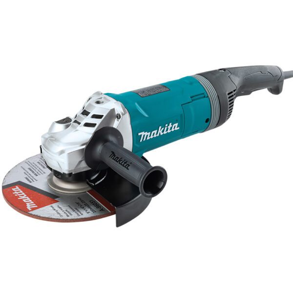Makita GA9080 Amoladora Angular de 9'' con Cable, con Mango Giratorio, e Interruptor de Bloqueo