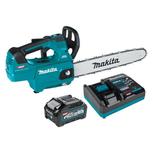 Makita GCU02M1 Kit de Motosierra Inalámbrica Sin Escobillas con Mango Superior de 14'' 40V max XGT (4.0Ah)