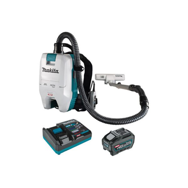Makita GCV05T1X Kit de Aspiradora Seca con Filtro HEPA y Mochila de 2 Cuartos Inalámbrica Sin Escobillas 40V max XGT (5.0Ah)