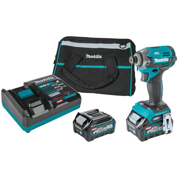 Makita GDT02D Kit de Atornillador de Impacto Inalámbrico Sin Escobillas de 4 Velocidades 40V max XGT (2.5Ah)