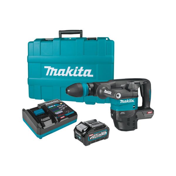 Makita GMH01M1 Kit de Martillo Demoledor SDS-MAX AVT Inalámbrico Sin Escobillas de 15 lb 40V max XGT, Compatible con AWS (4.0Ah)