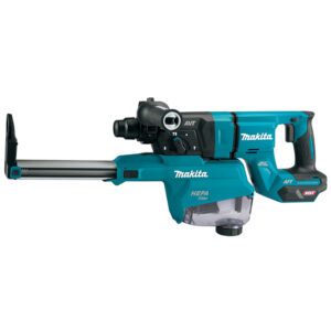 Makita GRH07ZW Martillo Rotativo SDS-PLUS AVT Inalámbrico Sin Escobillas de 1-1/8'' (Mango D) con Extractor de Polvo, AFT, Compatible con AWS 40V max XGT, Solo Herramienta