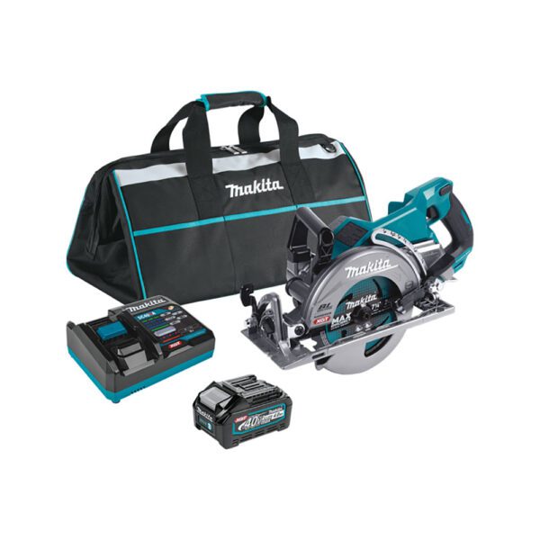 Makita GSR01M1 Kit de Sierra Circular Inalámbrica Sin Escobillas con Mango Trasero de 7-1/4'' 40V max XGT (4.0Ah)