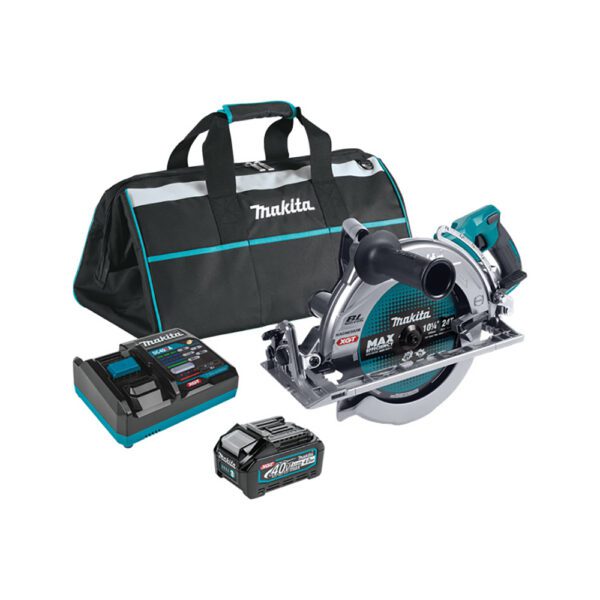 Makita GSR02M1 Kit de Sierra Circular Inalámbrica Sin Escobillas con Mango Trasero de 10-1/4'', Compatible con AWS 40V max XGT (4.0Ah)