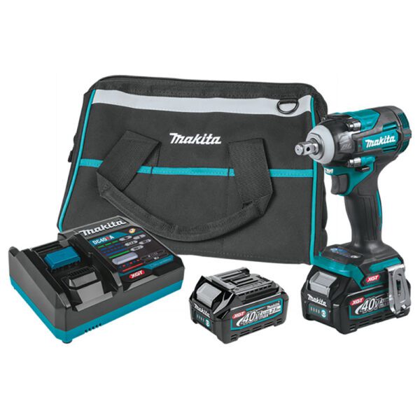 Makita GWT04D Kit de Llave de Impacto Inalámbrica Sin Escobillas de 4 Velocidades de 1/2'' Sq. Dr. con Anillo de Fricción 40V max XGT (2.5Ah)