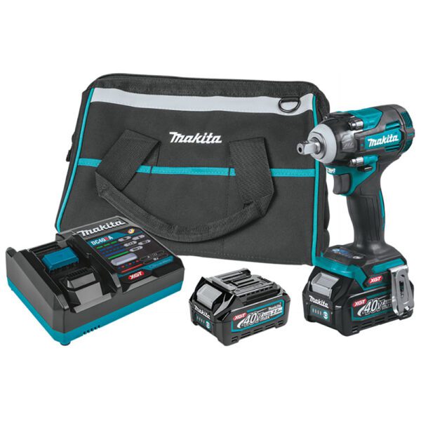 Makita GWT05D Kit de Llave de Impacto Inalámbrica Sin Escobillas de 4 Velocidades de 1/2'' Sq. Dr. con Anillo de Retención 40V max XGT (2.5Ah)