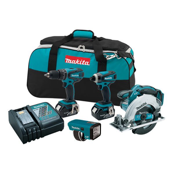 Makita LXT437 18V LXT Kit Combo Inalámbrico de Ion-Litio de 4 Piezas