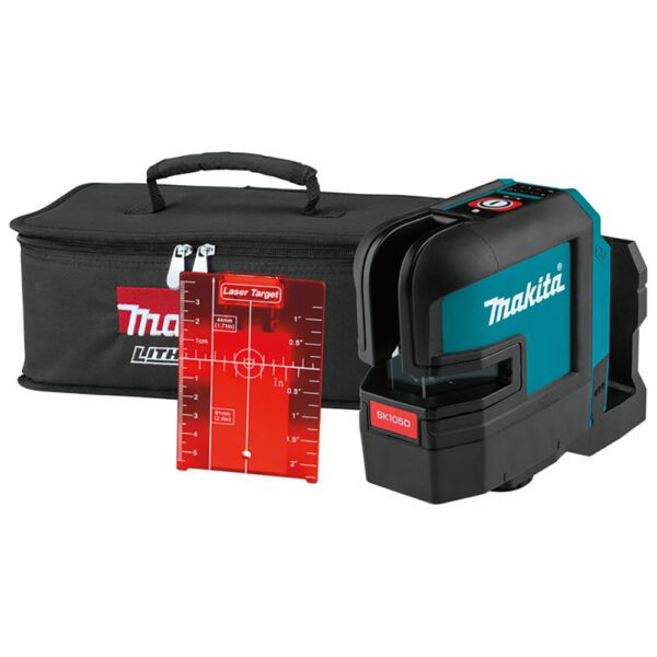 Makita SK105DZ 12V max CXT Ion de Litio Inalámbrico Láser Autonivelante de Línea Cruzada de Haz Rojo, Solo Herramienta