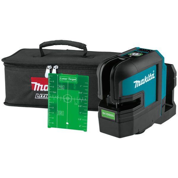 Makita SK105GDZ 12V max CXT Ion de Litio Inalámbrico Láser Autonivelante de Línea Cruzada de Haz Verde, Solo Herramienta