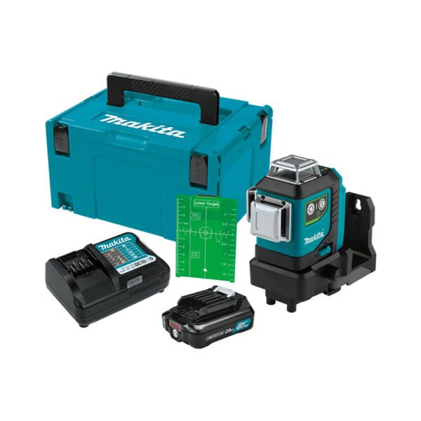 Makita SK700GDNAJ 12V max CXT Ion de Litio Inalámbrico Kit Láser Autonivelante de 360 3-Planos Verde (2.0Ah)
