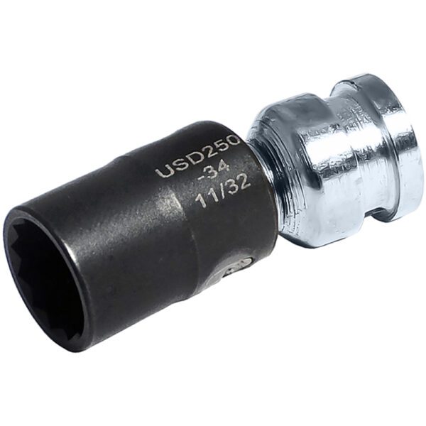 Omega Technologies USD250-34 11/32'' Dado Giratorio de Bajo Perfil de 12 Puntas, Impulsión Cuadrado de 1/4''