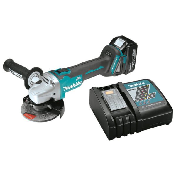 Makita XAG03M1 Amoladora Angular Inalámbrica 18V LXT de Iones de Litio sin Escobillas de 4-1/2'' con Kit (4.0Ah)