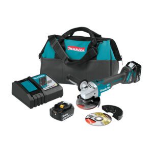 Makita XAG04T Amoladora Angular Inalámbrica 18V LXT de Iones de Litio sin Escobillas de 4-1/2'' / 5'' con Kit (5.0Ah)